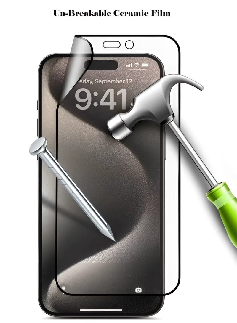 واقي شاشة شفاف سيراميك مضاد لبصمات الأصابع لـ آيفون 12/12 برو (iPhone 12/12 Pro) (ضد البصمة), حماية كاملة لشاشة الهاتف من الخدوش والكسر - Image 4