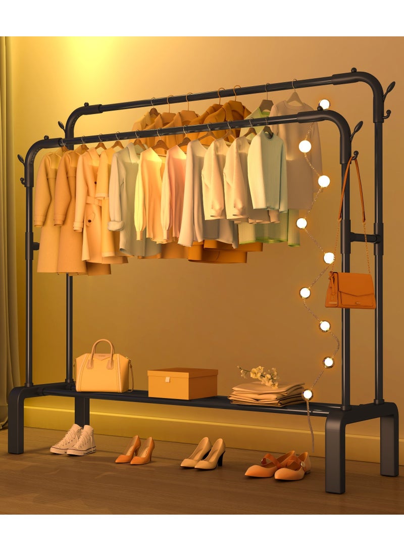 AIWANTO Clothes Organizer & Drying Rack Stand Metal Laundry Holder, Black (150×54×110 cm) for Home, Bedroom, Balcony - Image 5