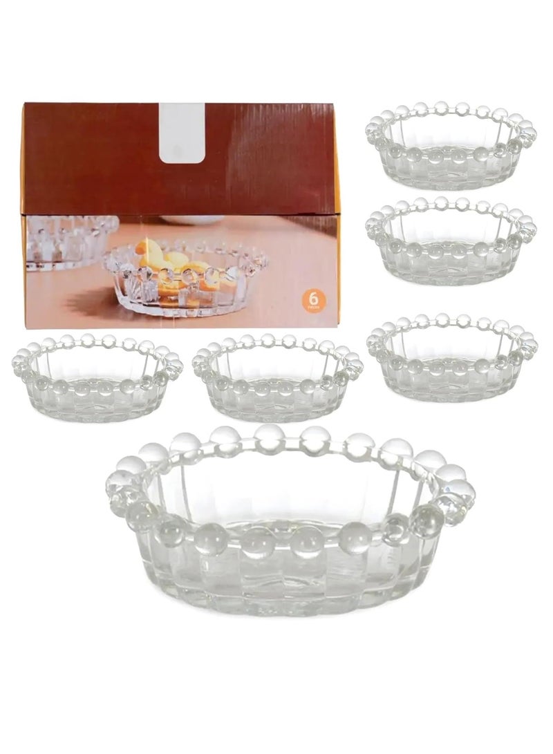 Small Glass Bowls, 6 Pack- 3 Inch Clear Glass Bowls, Dips, Nuts, Candy, Snacks, Meal Prep - Image 1