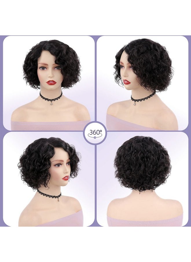 Deep Curly Remy Human Hair Wig Pixie Cut Bob Lace Part Wig Natural Hairline Brazilian Virgin Hair Wig For Black Women - pzsku/ZF2C05C0AF6B874C361FDZ/45/_/1696663424/c9dec1ad-6cca-4ee5-8853-b265d5190131