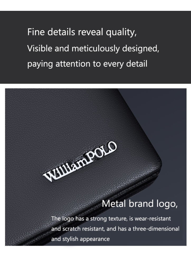 William Polo wallet for men, high-end and high-end short leather wallet, men's fashion wallet, soft wallet - Image 5