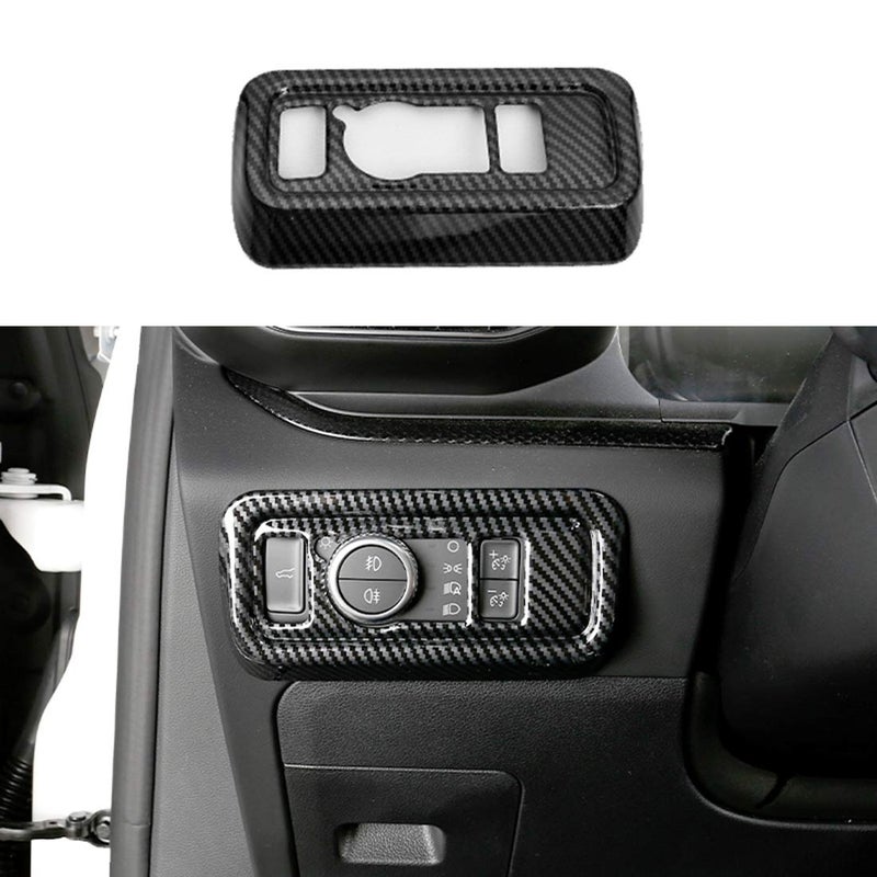 RUIHE Carbon Fiber Color Trunk Switch Cover Dashboard Light Adjustment Trim Fit for Ford Explorer 2020 2021 2022 2023 2024 2025 - Image 1