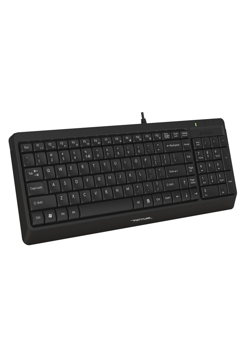 A4TECH 2-Section Wired Keyboard FK-15, Multimedia Hotkeys Access, Black  - Image 3