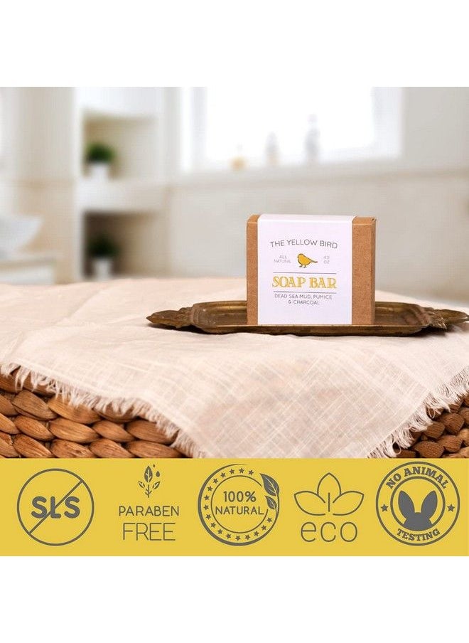 The Yellow Bird - Dead Sea Mud Soap Bar With Exfoliating Pumice Scrub & Detoxifying Charcoal Organic & Natural Essential Oils Made In Usa For Men And Women Face Hand Body Soap… - Image 1