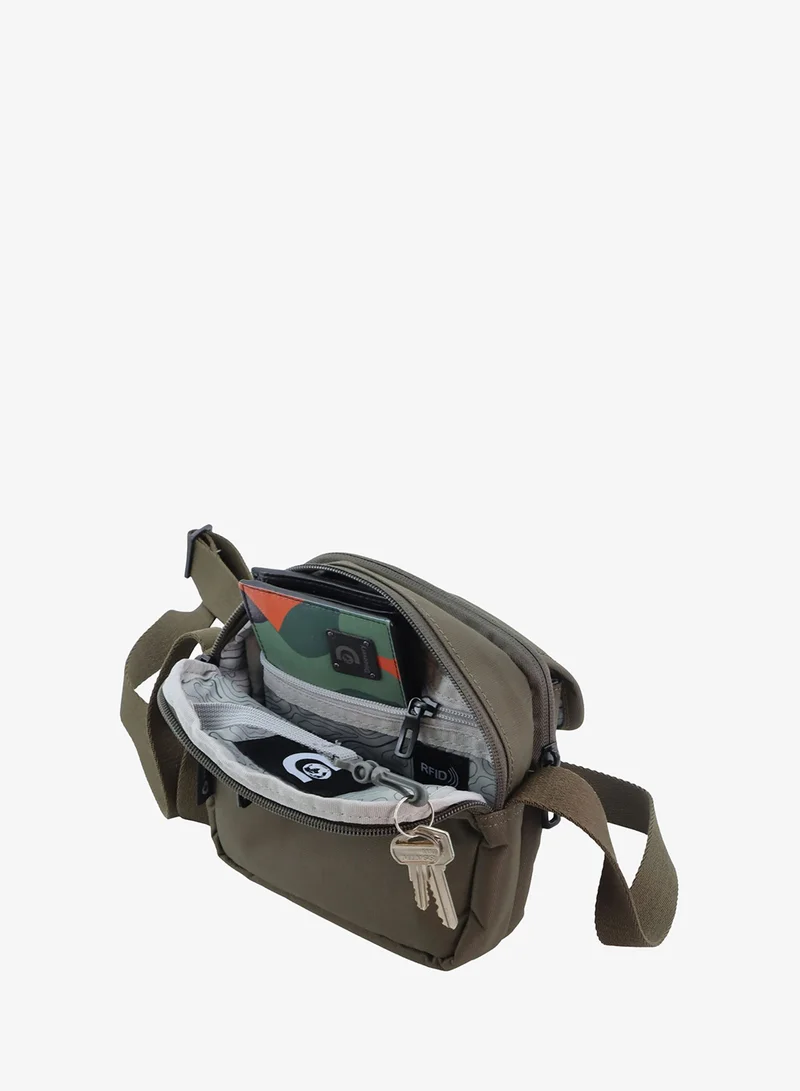 Discovery Downtown Downtown Crossbody Bag Unisex – Eco Recycled Across Body Bag with RFID Protection, Dual Compartments & Adjustable Strap | Travel & Daily Use  | Best Price UAE