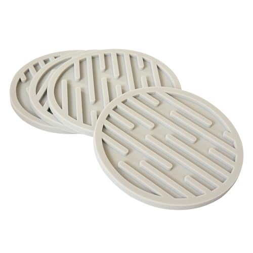 iDream Silicone Coaster & Pot Holder Set | Heat-Resistant, Non-Slip and Stylish Coasters for Dining Table | Perfect for Hot Pots, Cups, Mugs and Kitchen Accessories - Pack of 4 (Grey) - Image 2
