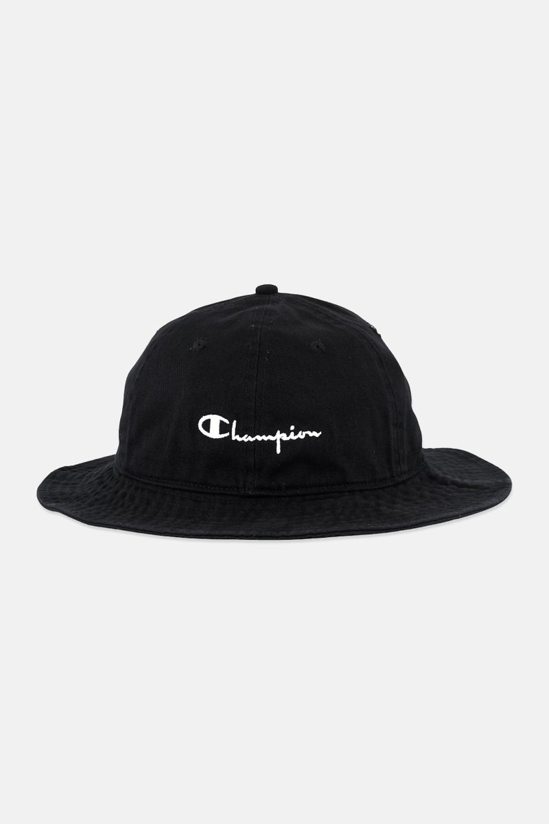 Champion قبعة دلو للرجال بشعار مطرز، أسود - Image 1