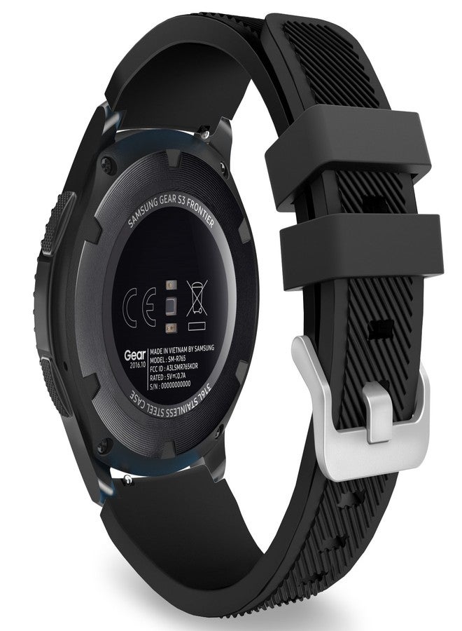 MoKo Band Compatible with Samsung Galaxy Watch 3 45mm/Gear S3 Frontier/Classic/Galaxy Watch 46mm/Huawei Watch GT2 Pro/GT 2e/GT 46mm/GT2 46mm/Ticwatch Pro 3, Silicone Strap Fit 22mm Band, Midnight BLUE - Image 1