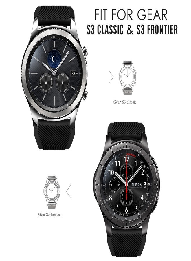 MoKo Band Compatible with Samsung Galaxy Watch 3 45mm/Gear S3 Frontier/Classic/Galaxy Watch 46mm/Huawei Watch GT2 Pro/GT 2e/GT 46mm/GT2 46mm/Ticwatch Pro 3, Silicone Strap Fit 22mm Band, Midnight BLUE - Image 2