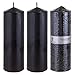 MEGA CANDLES Mega Candles 3 pcs Unscented Black Round Pillar Candle, Pressed Premium Wax Candles 3 Inch x 9 Inch, Home - Image 2