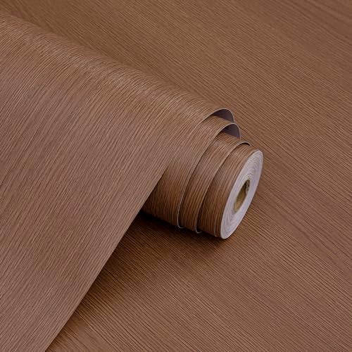 Haimin Wallpaper (24in X 393in) Wood Contact Paper Peel and Stick Self-Adhesive and Removable Wallpaper for Cabinet Wall Furniture Countertop Kitchen Room Wood Grain Wall Paper (Brown (03)) - Image 1