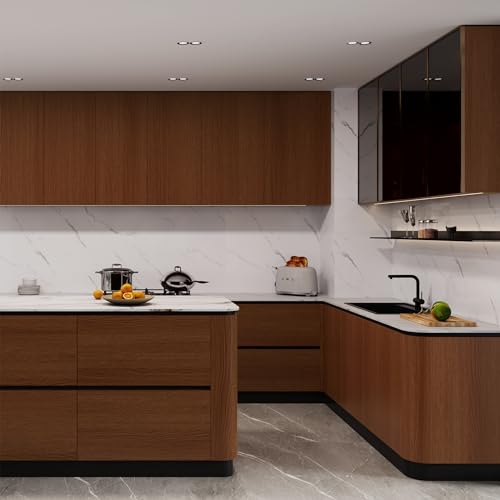 Haimin Wallpaper (24in X 393in) Wood Contact Paper Peel and Stick Self-Adhesive and Removable Wallpaper for Cabinet Wall Furniture Countertop Kitchen Room Wood Grain Wall Paper (Brown (03)) - Image 5