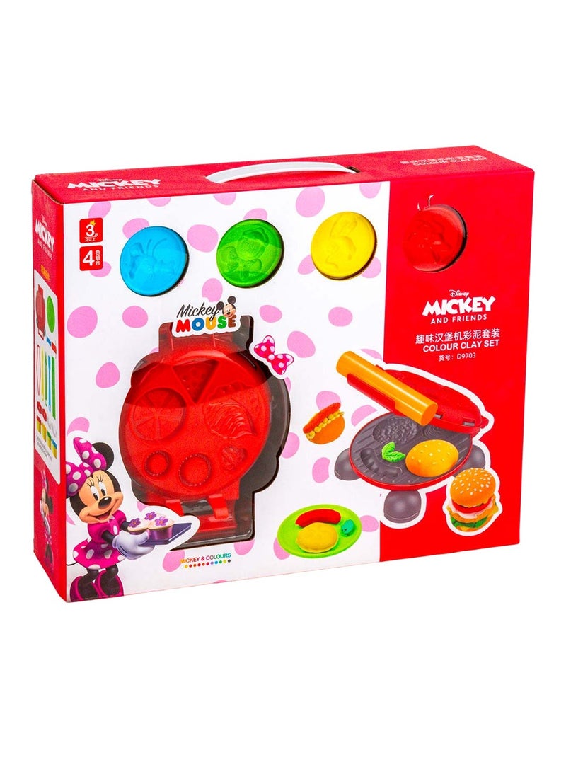 Disney Mickey and Friends Colour Clay Set with Hamburger Machine - D9703