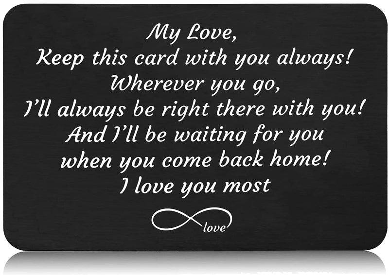 FYSIA Valentine Day Gift-Sentimental Engraved Wallet Insert Card Decor Gift for Boyfriend Husband FiancÃ© from Wife Girlfriend-Father's Day Christmas Birthday-Love Story-Keep This Card With You Always - Image 1