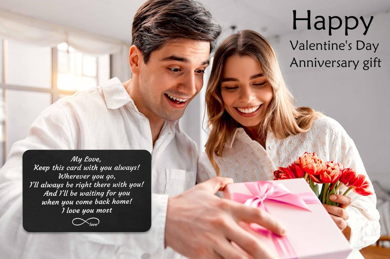FYSIA Valentine Day Gift-Sentimental Engraved Wallet Insert Card Decor Gift for Boyfriend Husband FiancÃ© from Wife Girlfriend-Father's Day Christmas Birthday-Love Story-Keep This Card With You Always - Image 3