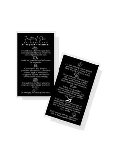 Lashicorn Fractional Skin Resurfacing Post Treatment Aftercare Card | 50 Pack | 2X3.5” Inches Business Card | Laser Therapy Supplies | Black & White Design  - Image 1