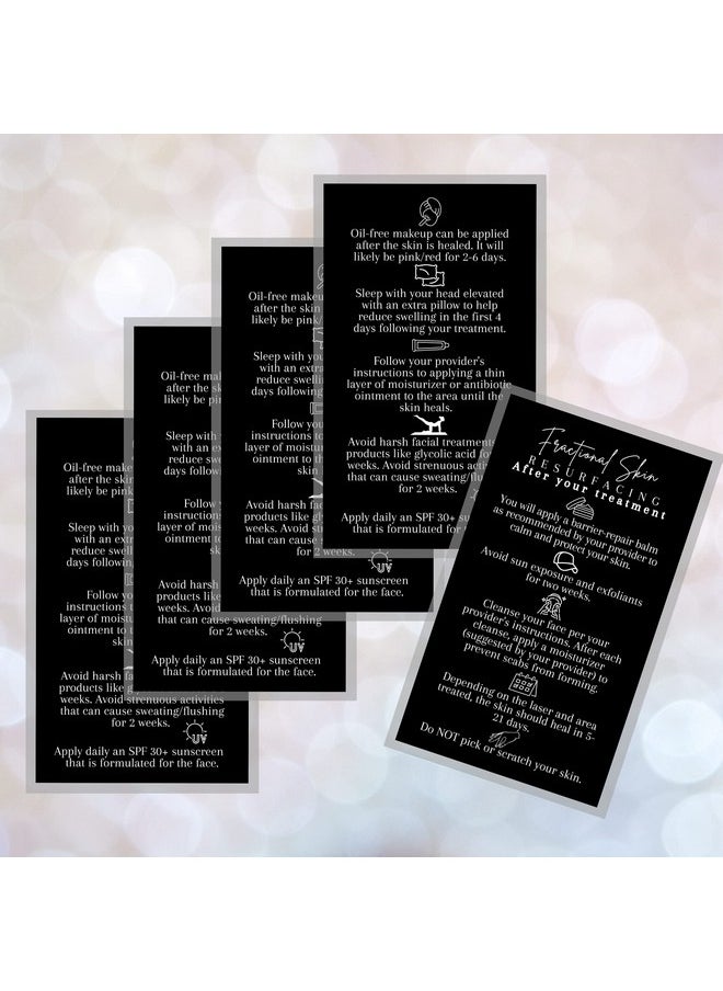 Lashicorn Fractional Skin Resurfacing Post Treatment Aftercare Card | 50 Pack | 2X3.5” Inches Business Card | Laser Therapy Supplies | Black & White Design  - Image 4