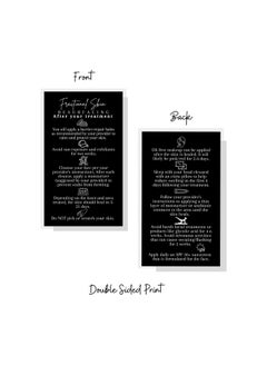 Lashicorn Fractional Skin Resurfacing Post Treatment Aftercare Card | 50 Pack | 2X3.5” Inches Business Card | Laser Therapy Supplies | Black & White Design  - Image 3
