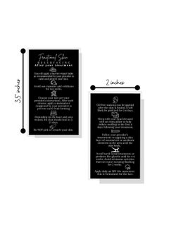 Lashicorn Fractional Skin Resurfacing Post Treatment Aftercare Card | 50 Pack | 2X3.5” Inches Business Card | Laser Therapy Supplies | Black & White Design  - Image 2