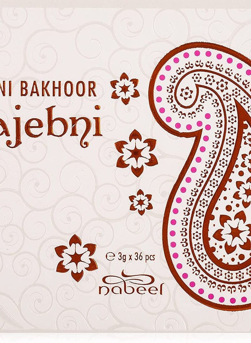 Nabeel Perfumes Mini Bakhoor Tajebni Incense Solid Perfume For Unisex, 108(36 x 3 ) gm - Image 2