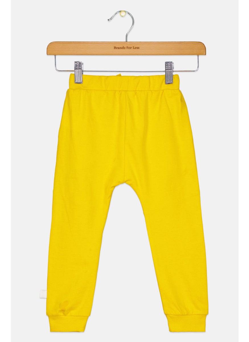 Cheekee Munkee - Toddlers Boy Drawstring Jogger Pants, Yellow - Image 1