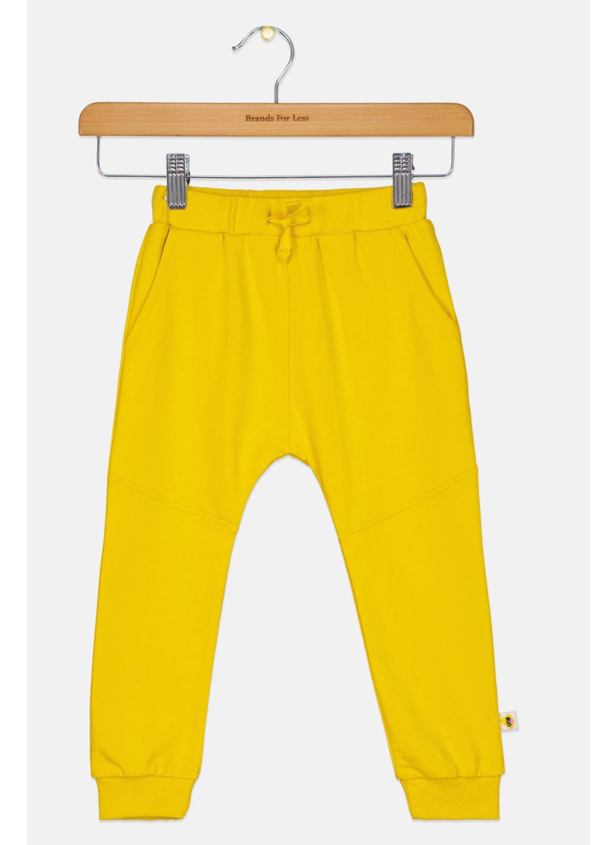 Cheekee Munkee - Toddlers Boy Drawstring Jogger Pants, Yellow - Image 1