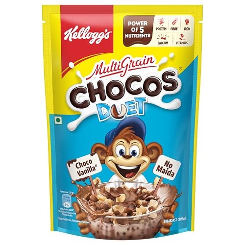 Kellogg's Multigrain Chocos Duet 375g | Source of Calcium, High in Protein, with 10 Essential Vitamins & Minerals, Source of Fibre | Breakfast Cereal for Kids - Image 1