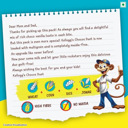 Kellogg's Multigrain Chocos Duet 375g | Source of Calcium, High in Protein, with 10 Essential Vitamins & Minerals, Source of Fibre | Breakfast Cereal for Kids - Image 5