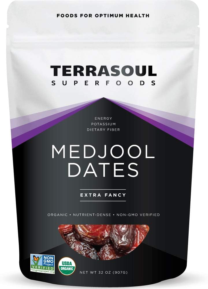 Terrasoul Superfoods Organic Medjool Dates - Extra Fancy, Soft Chewy Texture, Sweet Caramel Flavor, 2 Lbs - Image 1
