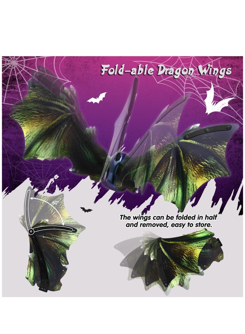 Captaintech Light Up Electric Dragon Wings Costume for Boys  Cosplay LED Fairy Wings with Music and Motion Effects - Image 3