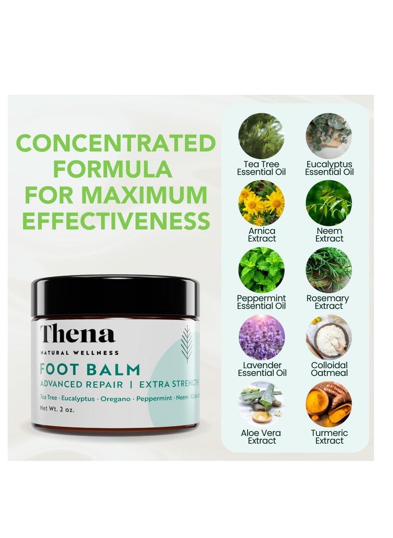 THENA Natural Wellness - Athletes Foot Balm Extra Strength, Athletes Foot Treatment Cream, Heals Dry Cracked Feet Heels Itchy Skin Nails Toenails Advanced Foot Care for Men Women - Image 1