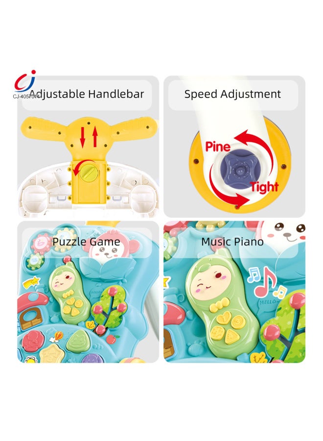 CJ Children's Multifunctional Walkers Cognitive Panel Music Game Table Baby Trolley Educational Toys - Image 4