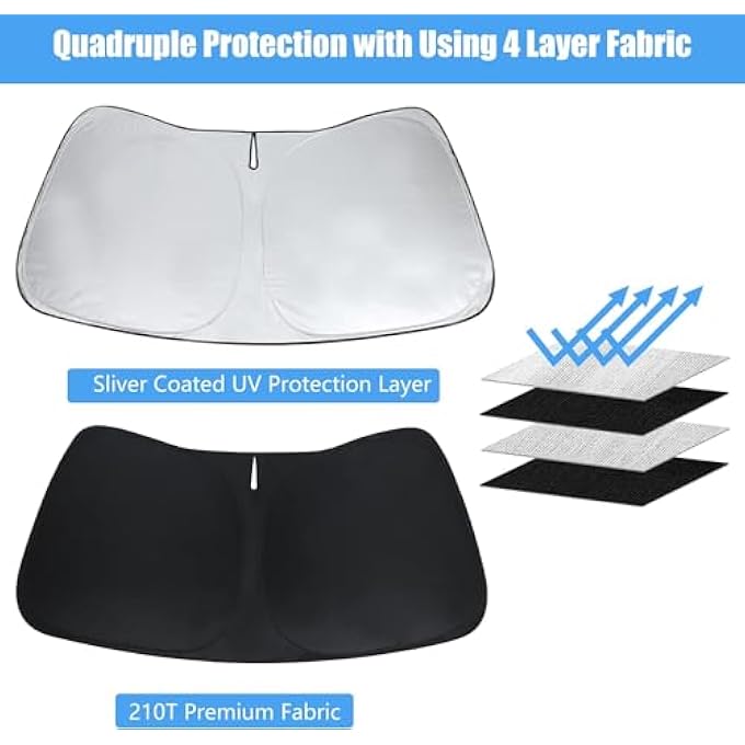 TJMR Windshield Sun Shade for BMW X5 2025 2024 2023 2022 2021 2020 2019 M Sport xLine Front Window Sunshade SUV Accessories Fodable Sun Visor UV Protector Shade Heat Shield Cover - Image 3