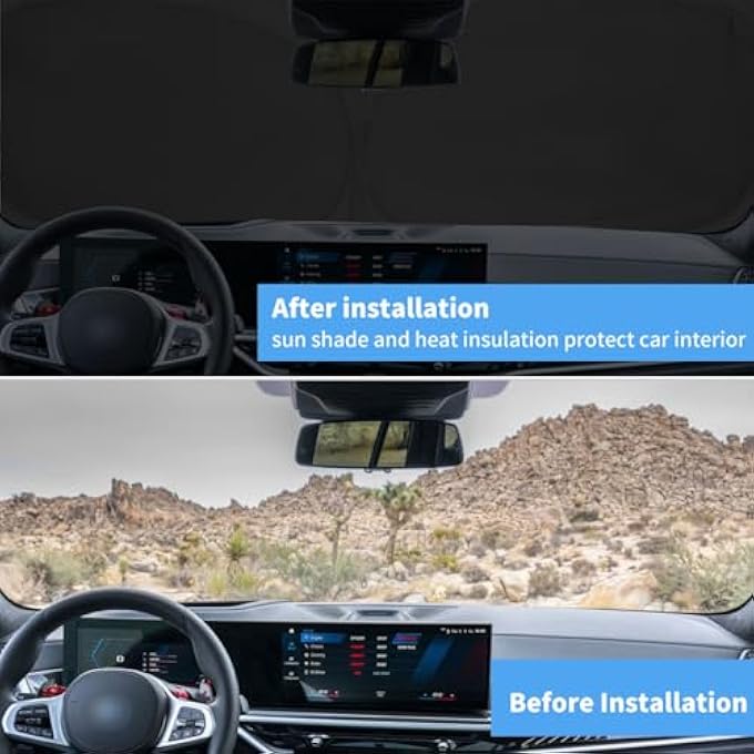 TJMR Windshield Sun Shade for BMW X5 2025 2024 2023 2022 2021 2020 2019 M Sport xLine Front Window Sunshade SUV Accessories Fodable Sun Visor UV Protector Shade Heat Shield Cover - Image 5