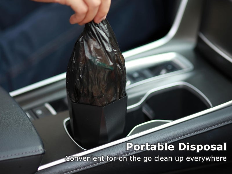 Ginsco 0.8 Gallons Disposable Trash Bags for Mini Car Trash Can, Portable Small Car Garbage Bags, Cars Accessories, Mini Trash Bags, Plastic Trash Bag for Cars/Home/Office (4 Rolls/60 Counts) Black - Image 5