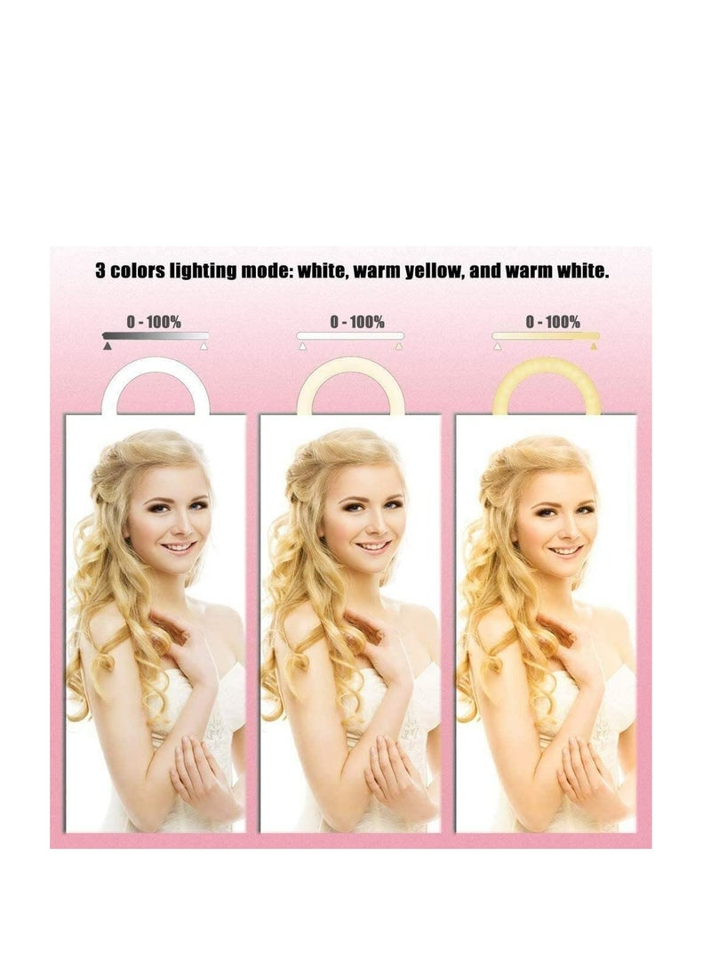 Zikra 8" LED Selfie Live Streaming Ring Light with Tripod Stand, 800 lumen Desk Makeup Light with Cell Phone Holder USB Circle Light for YouTube Video Photography - Image 5