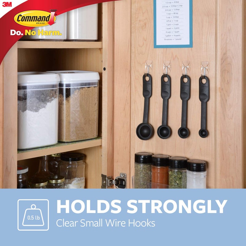 Command Command Small Clear Wire Wall Hooks Up to 225Gms Holds Strongly Reusable Adhesive Hooks for Wall  - Image 4