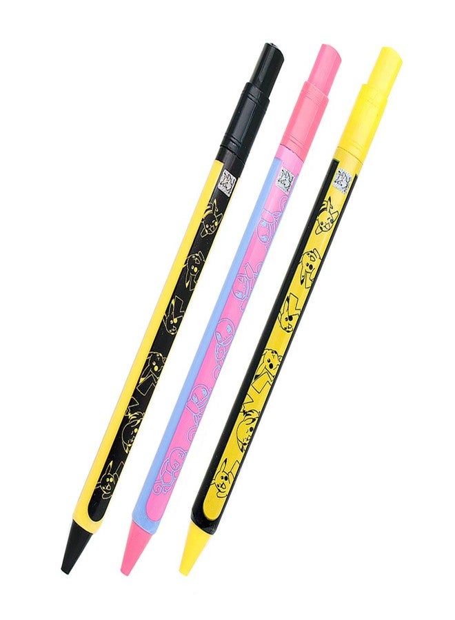 Pikachu Monster Friends 2B Mechanical Pencil w/Sharpener Top : Set of 3 - Image 1