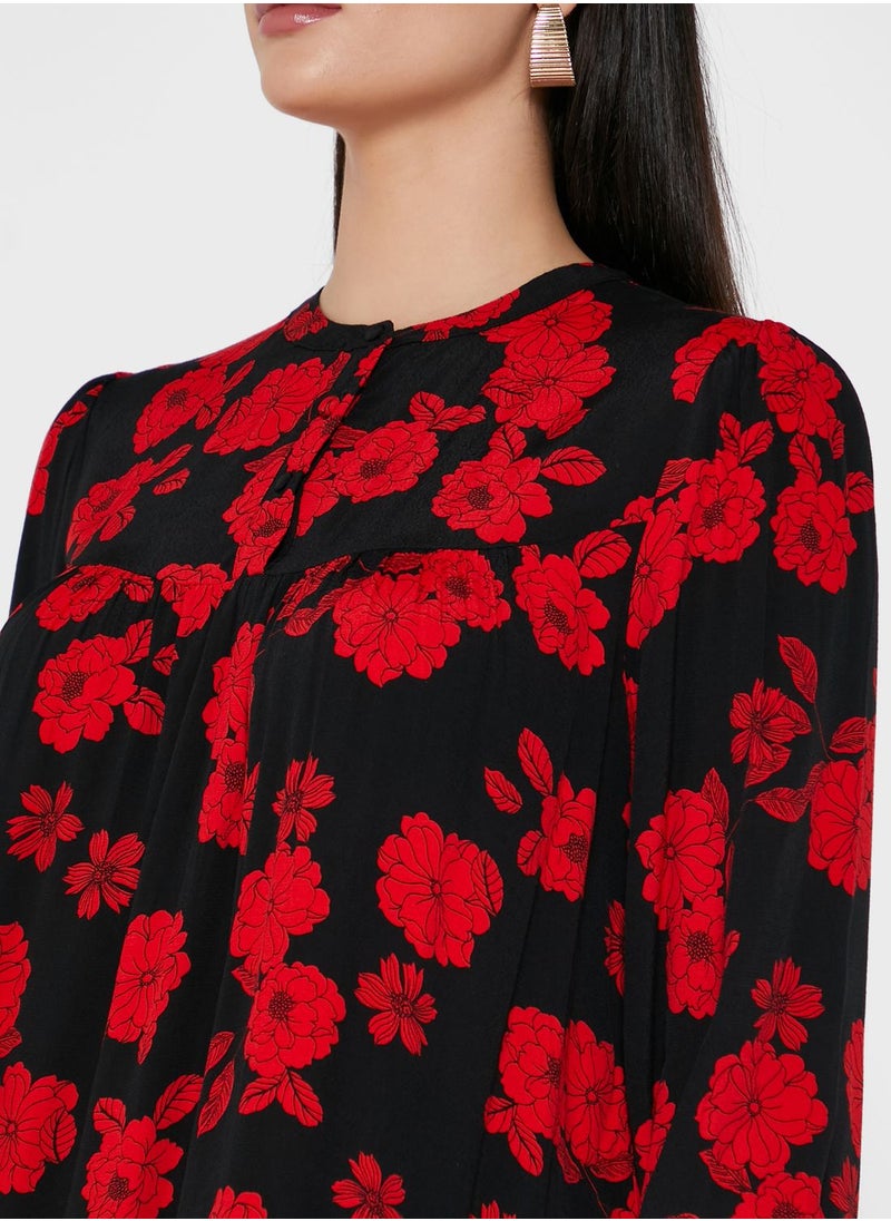Jacqueline de Yong - Printed Pleated Tunic Top - Image 1