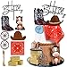 KEEPARTY Cowboy Cake Decorations Cowboy Hat and Boot Cake Toppers Western Cowboy Cowgirl Birthday Baby Shower for Western Theme Party Favors Supplies Brown - Image 3