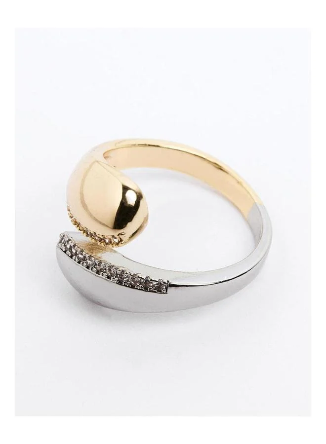 Jimmy Key Elegant Ring with Mixed Drop Figurine and Polished Stone.