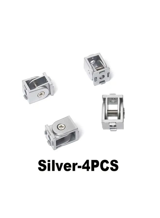 4 Sets Silvery Aluminum Extrusion Pivot Joint Connector for 3D Printer Parts with Screws - Image 3