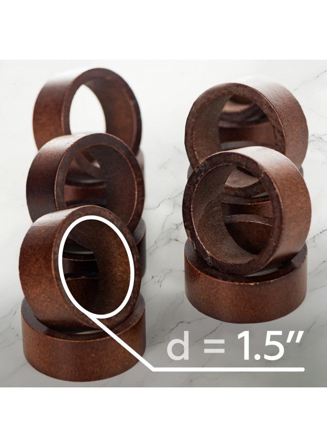 MEPERPER Napkin Rings Set of 12, Wooden Napkin Rings Artisan Crafted in India, Tabletop Decor  - Image 4