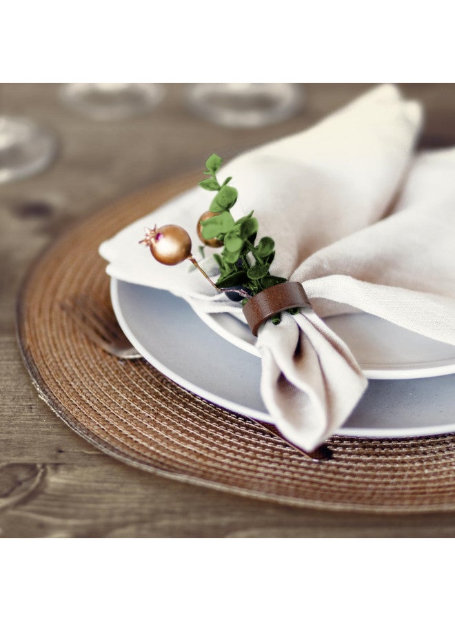 MEPERPER Napkin Rings Set of 12, Wooden Napkin Rings Artisan Crafted in India, Tabletop Decor  - Image 1