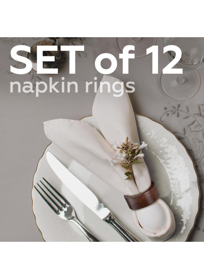 MEPERPER Napkin Rings Set of 12, Wooden Napkin Rings Artisan Crafted in India, Tabletop Decor  - Image 2