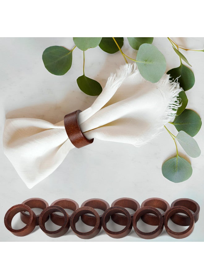 MEPERPER Napkin Rings Set of 12, Wooden Napkin Rings Artisan Crafted in India, Tabletop Decor  - Image 3