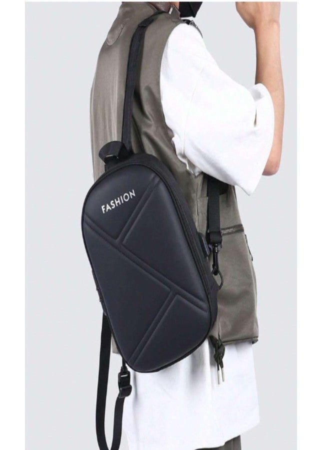 TMG Hard Sling Bag With USB Port & Password Lock | Polyester Backpack | Anti-Theft Backpacks | Chest Bags | Shoulder | Crossbody Daypack - Image 3