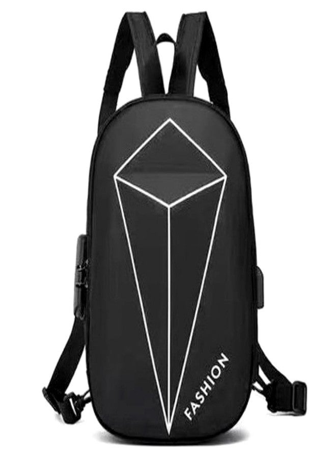 TMG Hard Sling Bag With USB Port & Password Lock | Polyester Backpack | Anti-Theft Backpacks | Chest Bags | Shoulder | Crossbody Daypack - Image 1