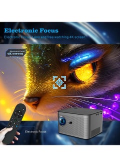 Generic Home Projector, 1080p Full HD Home Cinema Projector, Electronic Focus Android Projector, Multifunctional Home Theater With Fast And Stable Connection For Home Office, (1pc, Grey)  - Image 4