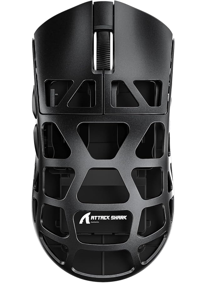 Attack Shark R3 Wireless Gaming Mouse Triple Modes Bt/2.4Ghz/Wired Computer Mouse Paw3395 26K Dpi Optical Sensor Programmable Buttons Gaming Accessories For Pc/Laptop/Mac (Black) - Image 1